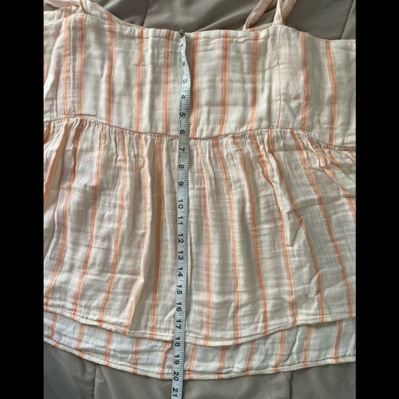 NWT- Tie-Shoulder Striped Smocked Babydoll Cami Swing Blouse, Size: XXL - Picture 7 of 8